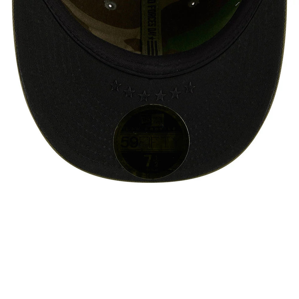Pictured is this MLB Armed Forces Day 2026 New York Yankees Low Profile 59FIFTY Fitted cap in green. 2