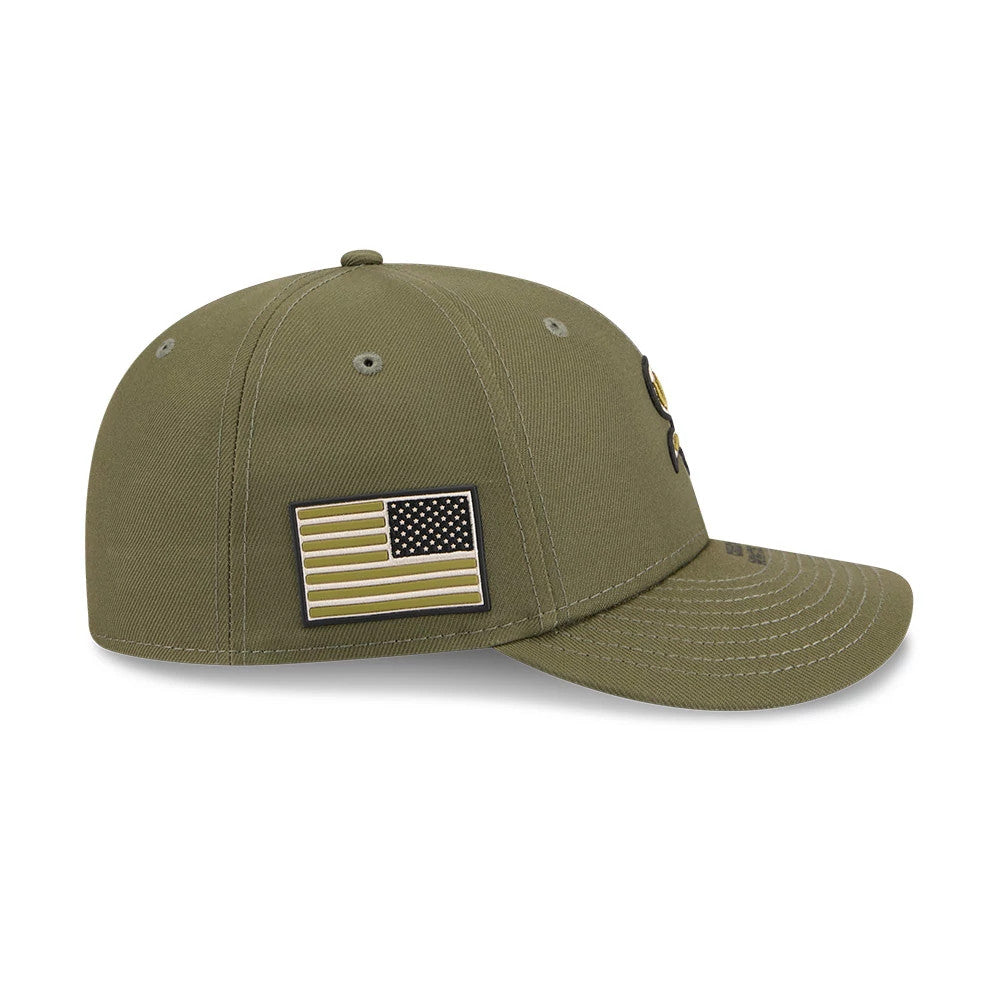 Pictured is this MLB Armed Forces Day 2026 Chicago White Sox Low Profile 59FIFTY Fitted cap in green. 5
