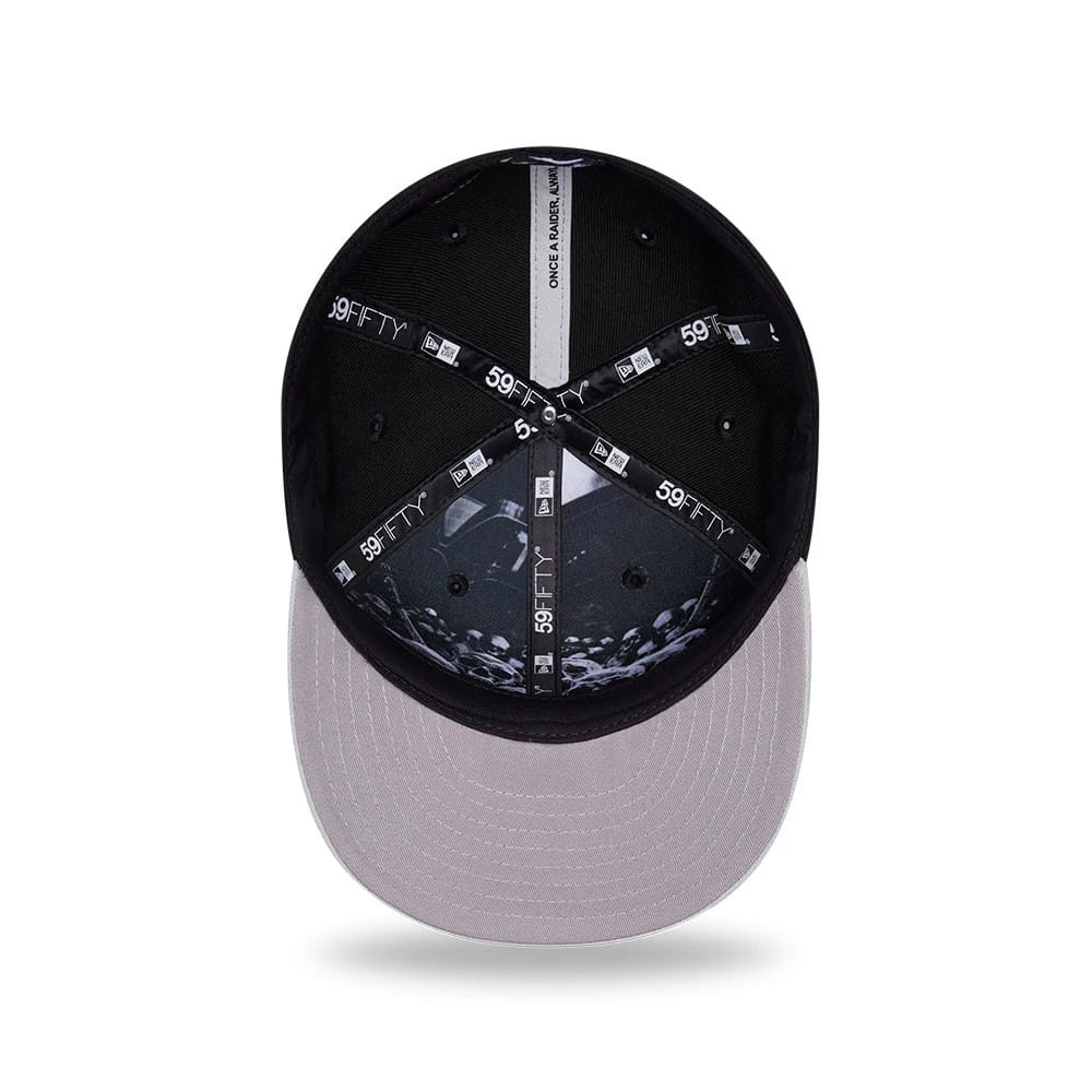 Pictured is this NFL Draft 2026 Las Vegas Raiders 59FIFTY Fitted cap in black. 2