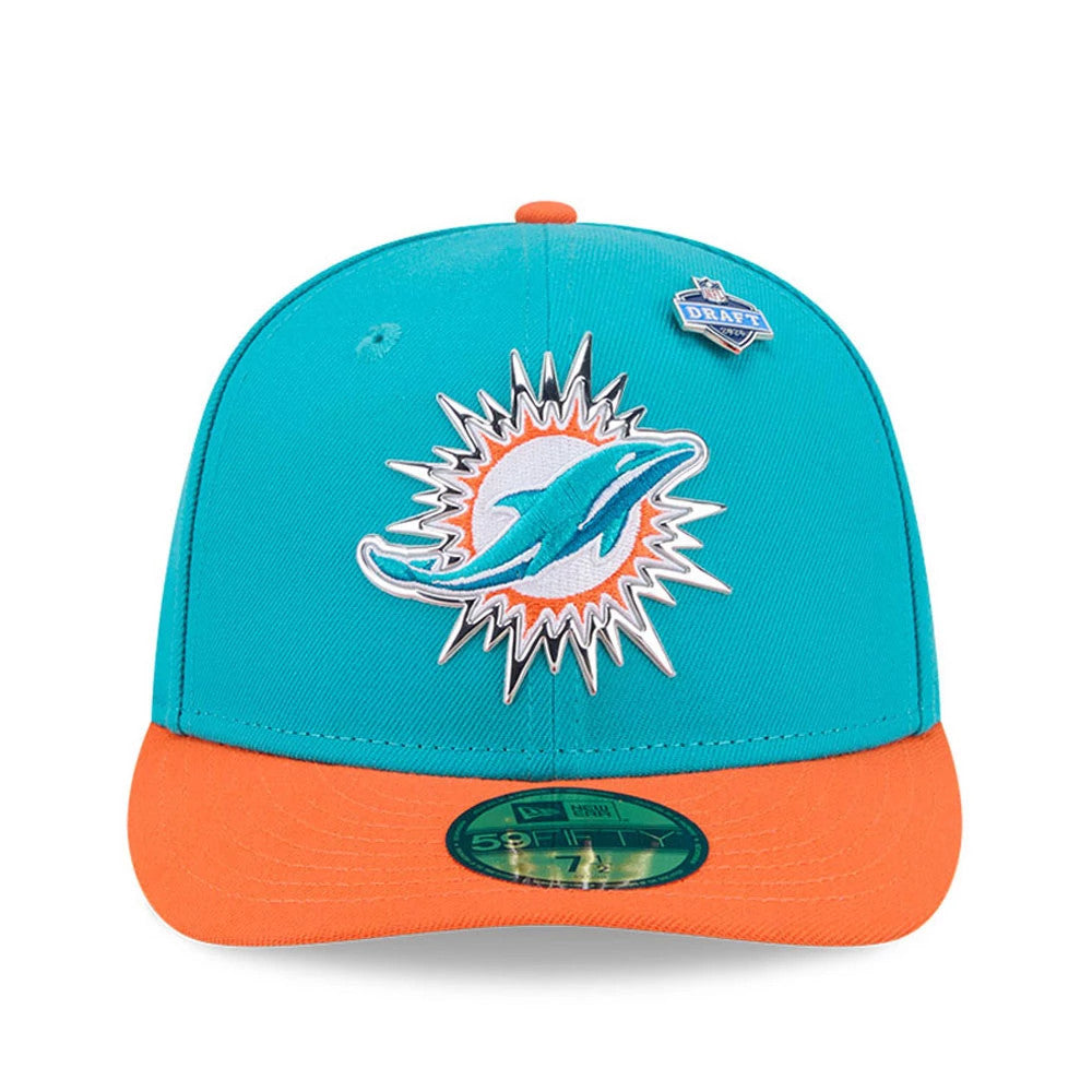 Pictured is this NFL Draft 2026 Miami Dolphins 59FIFTY Fitted cap in turquoise. 3