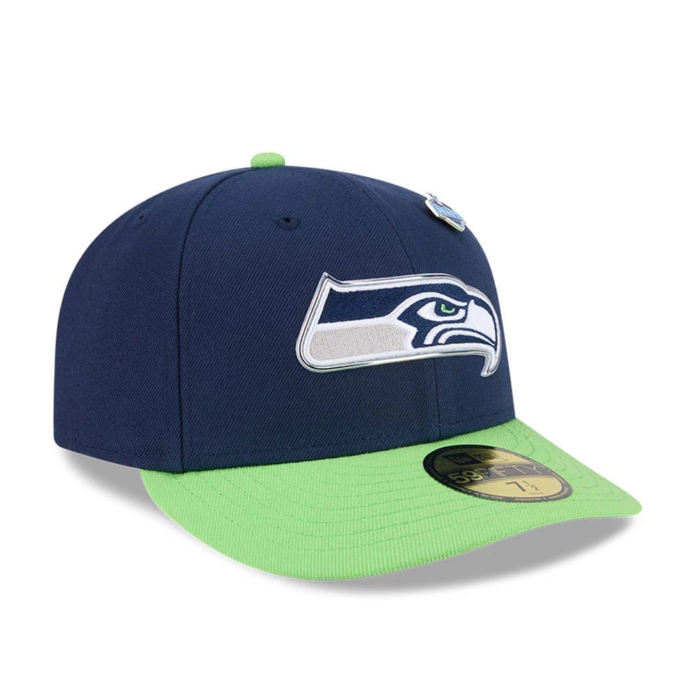Pictured is this NFL Draft 2026 Seattle Seahawks 59FIFTY Fitted cap in dark blue. 4