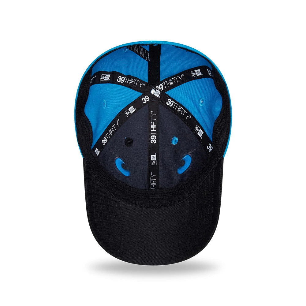 Pictured is this NFL Draft 2026 Carolina Panthers 39THIRTY M-Crown Stretch Fit cap in blue. 2