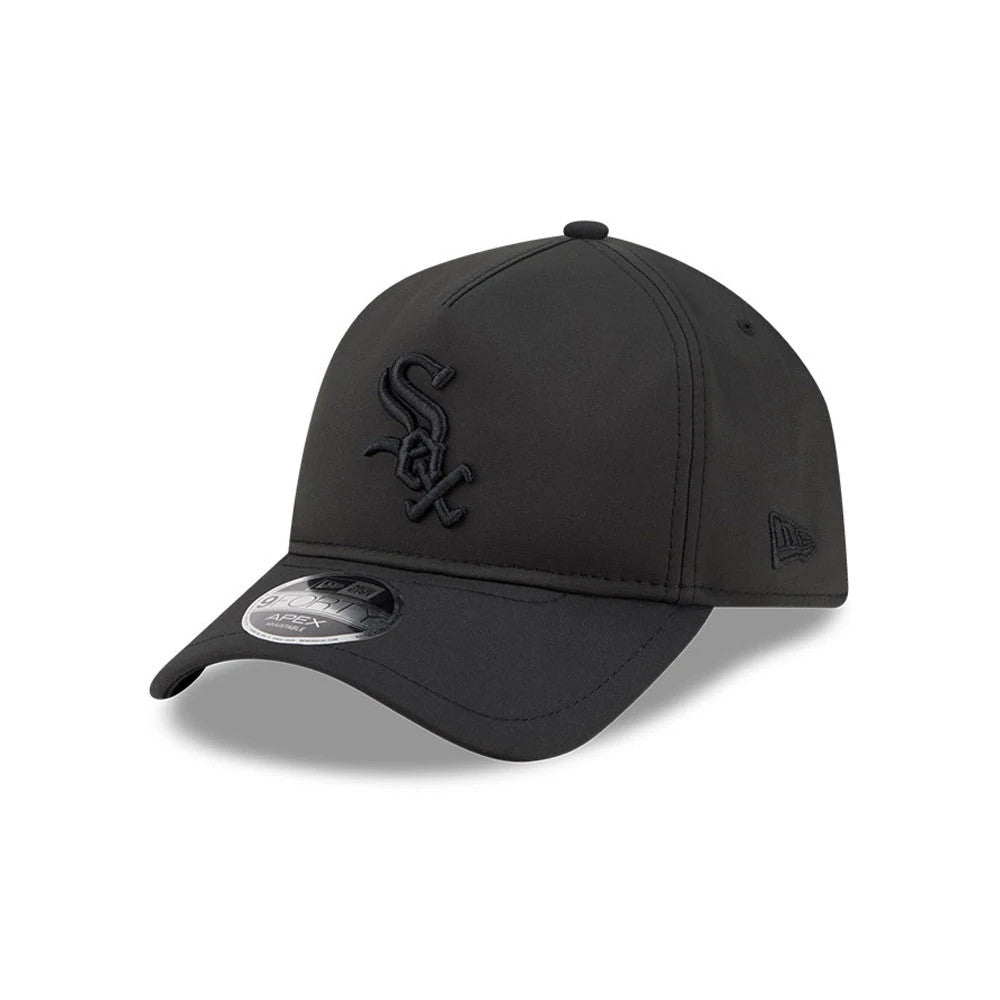 Pictured is this MLB Quickstrike Chicago White Sox 9FORTY Apex cap in black on black. 1