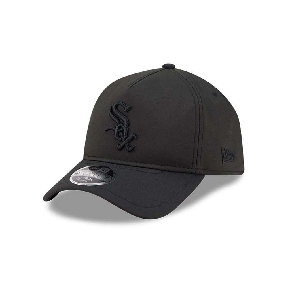 Pictured is this MLB Quickstrike Chicago White Sox 9FORTY Apex cap in black on black. 1