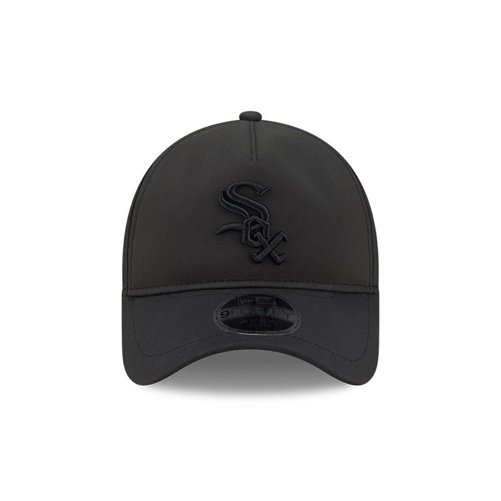Pictured is this MLB Quickstrike Chicago White Sox 9FORTY Apex cap in black on black. 2