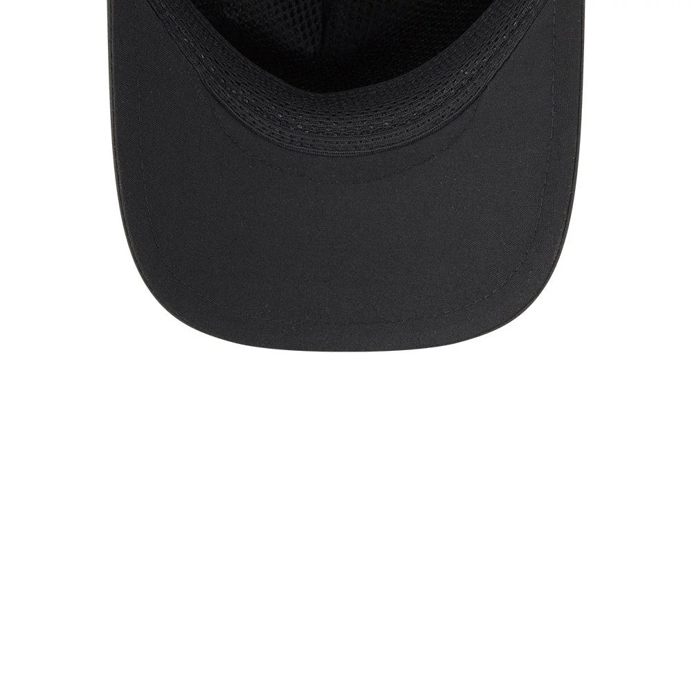 Pictured is this NFL Quickstrike Las Vegas Raiders 9FORTY Apex cap in black on black. 7