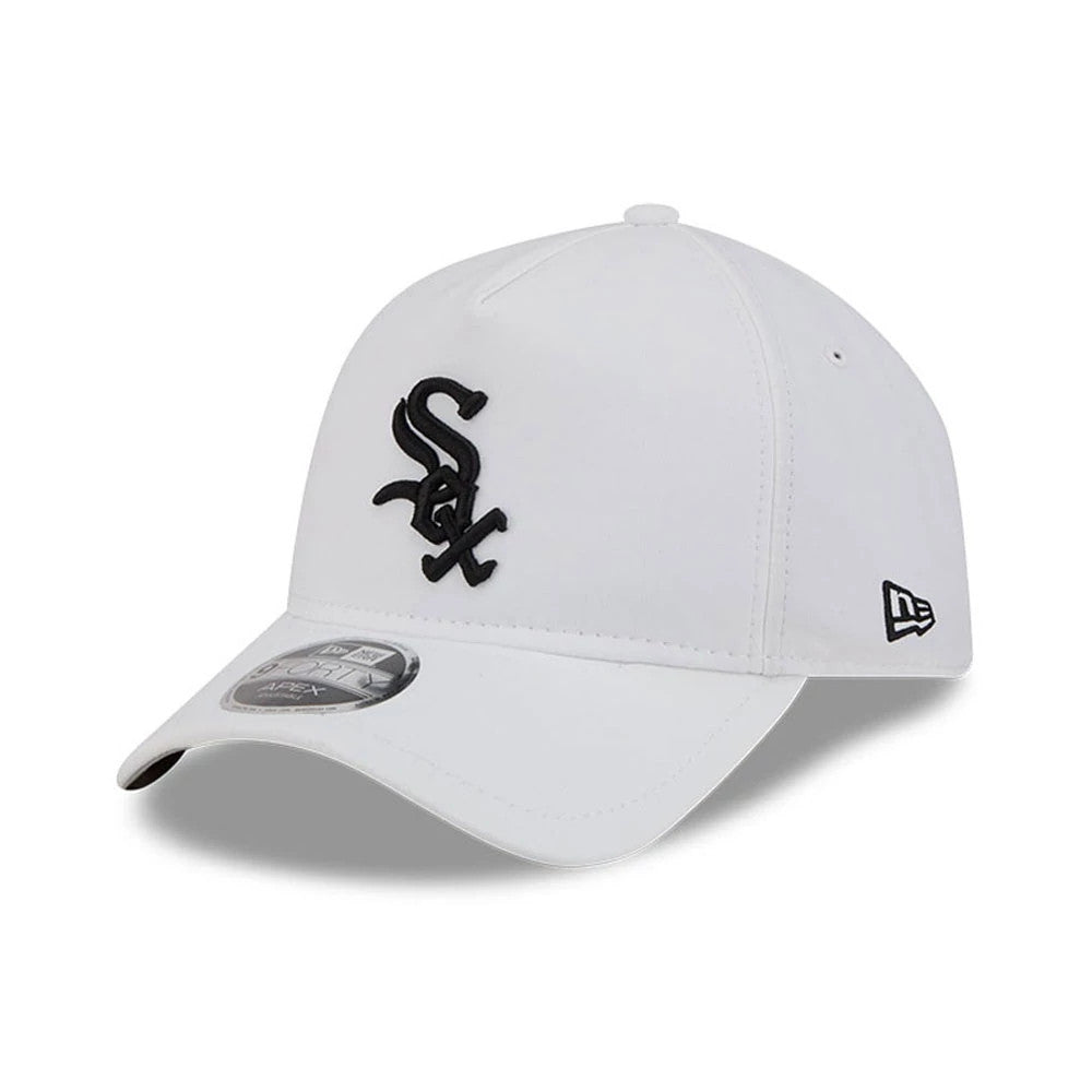 Pictured is this MLB Quickstrike Chicago White Sox 9FORTY Apex cap in white. 1