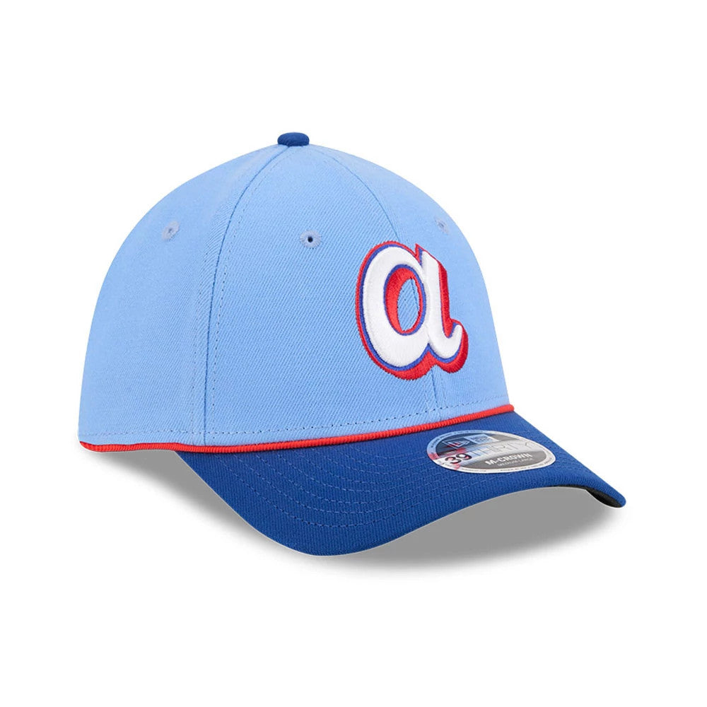 Pictured is this MLB City Connect Atlanta Braves 39THIRTY M-Crown Stretch Fit cap in Blue. 4
