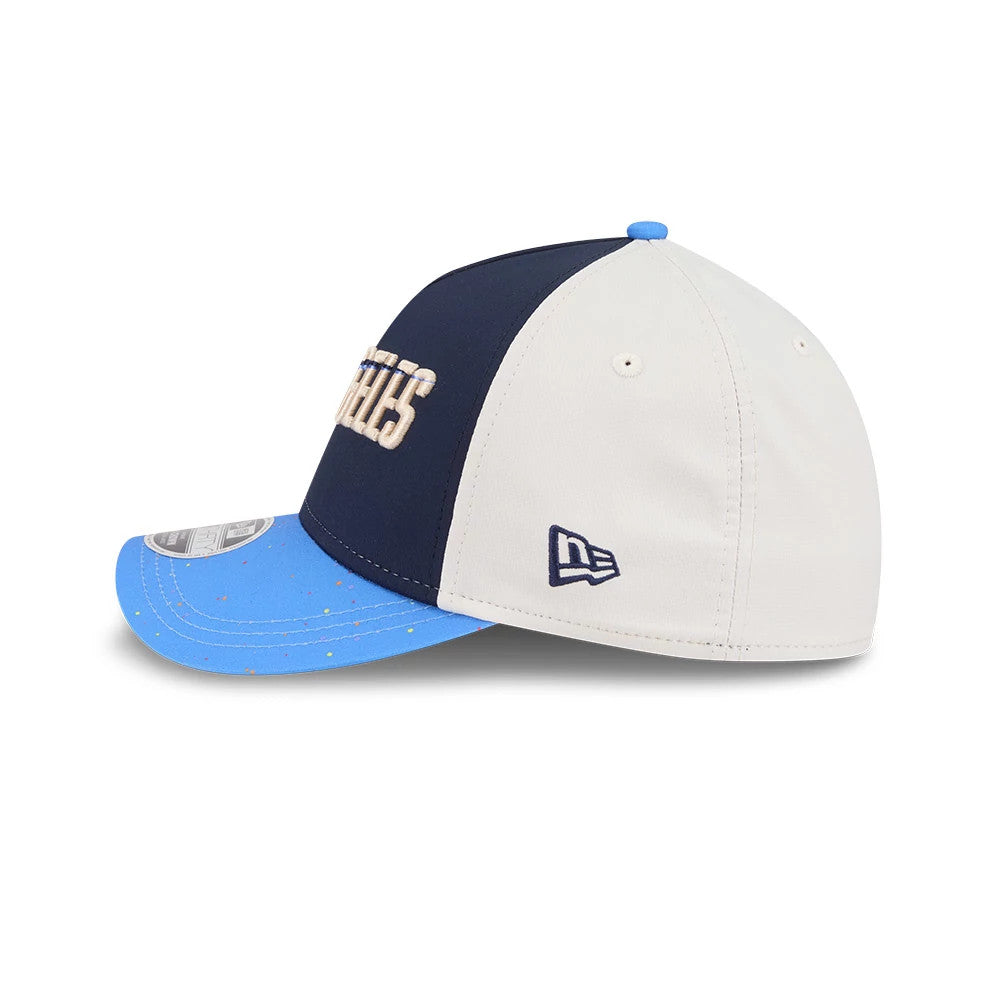 Pictured is this MLB City Connect LA Dodgers 39THIRTY M-Crown A-Frame Stretch Fit cap in navy. 7