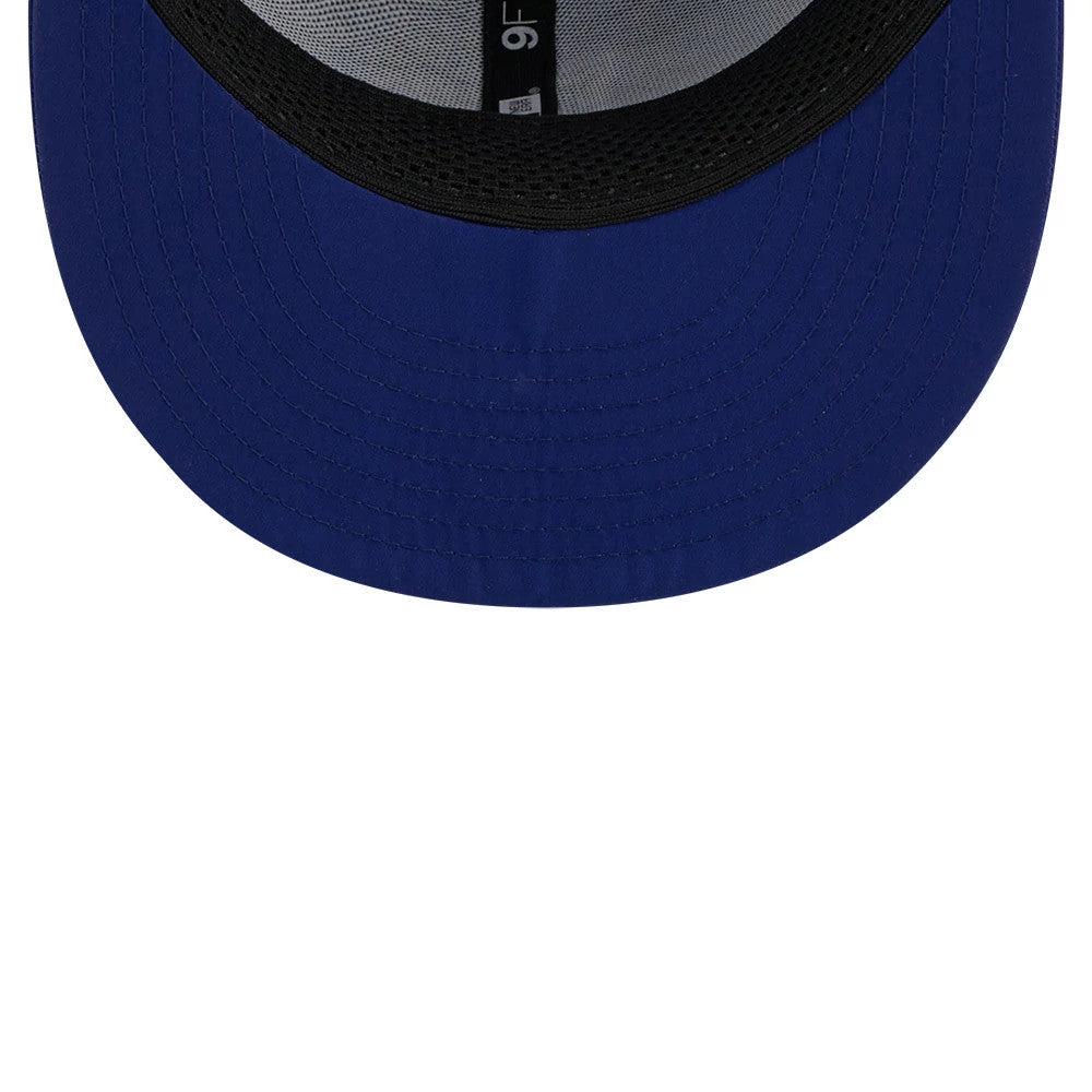 Pictured is this MLB Batting Practice 2026 LA Dodgers 9FIFTY Snapback Adjustable cap in dark blue. 7