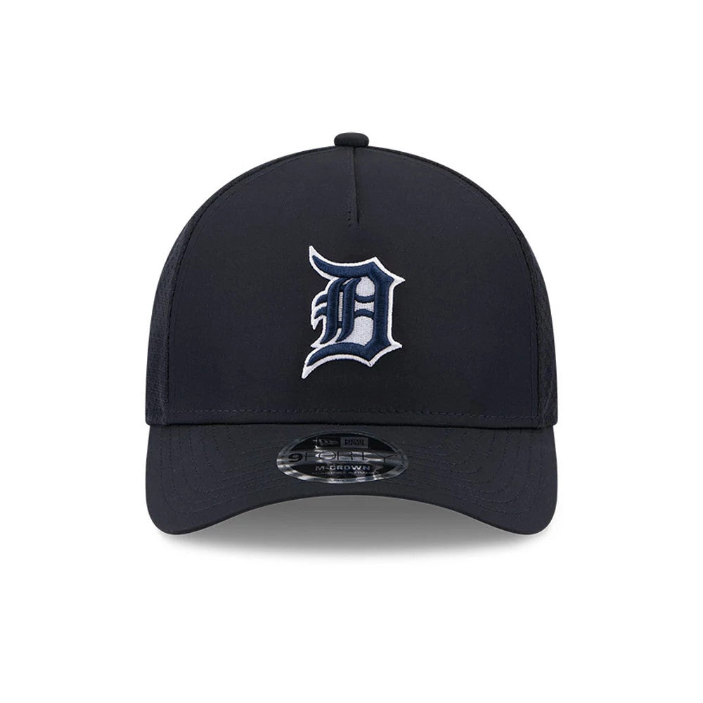 Pictured is this MLB Batting Practice 2026 Detroit Tigers 9FORTY M-Crown A-Frame Adjustable cap in navy. 2