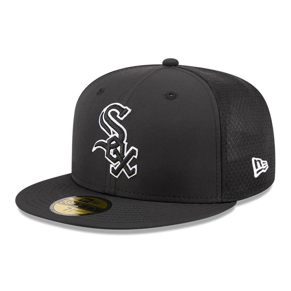 Pictured is this MLB Batting Practice 2026 Chicago White Sox 59FIFTY Fitted cap in black. 1