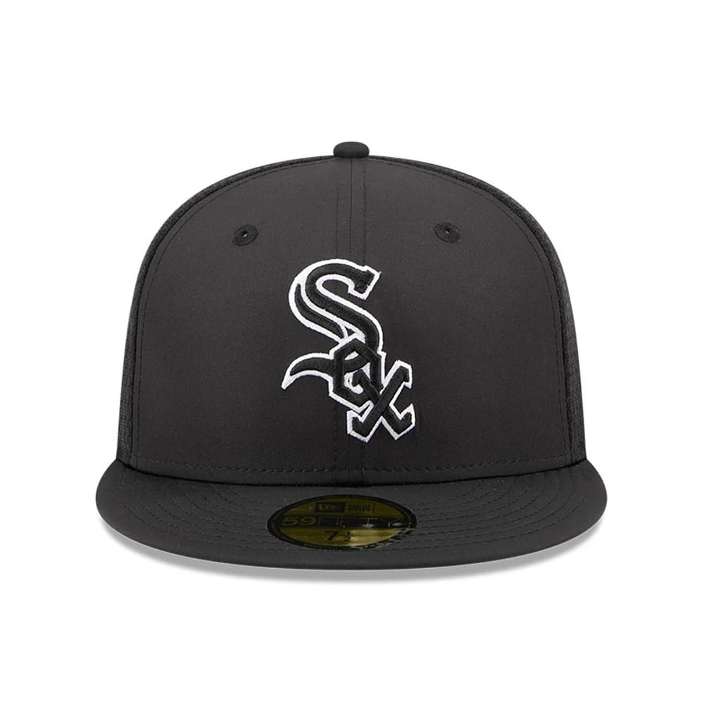 Pictured is this MLB Batting Practice 2026 Chicago White Sox 59FIFTY Fitted cap in black. 2