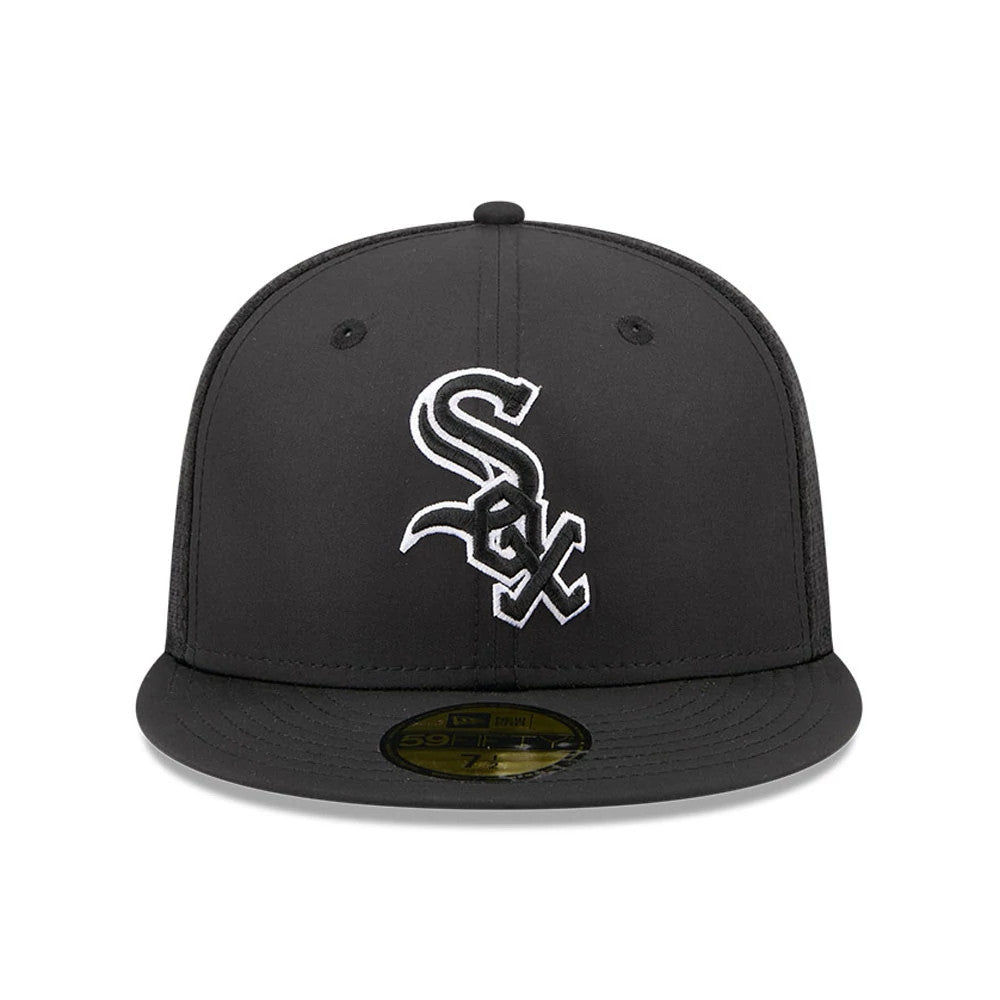 Pictured is this MLB Batting Practice 2026 Chicago White Sox 59FIFTY Fitted cap in black. 2