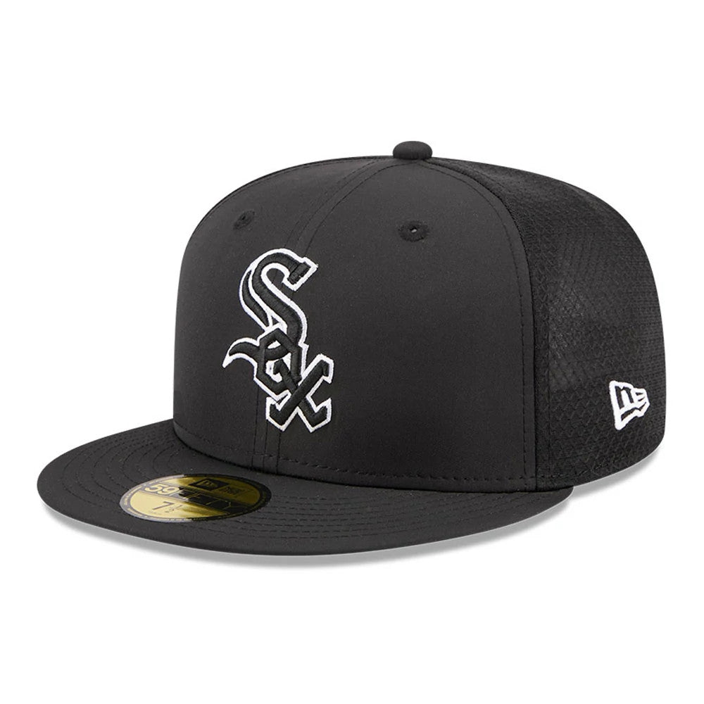 Pictured is this MLB Batting Practice 2026 Chicago White Sox 59FIFTY Fitted cap in black. 1