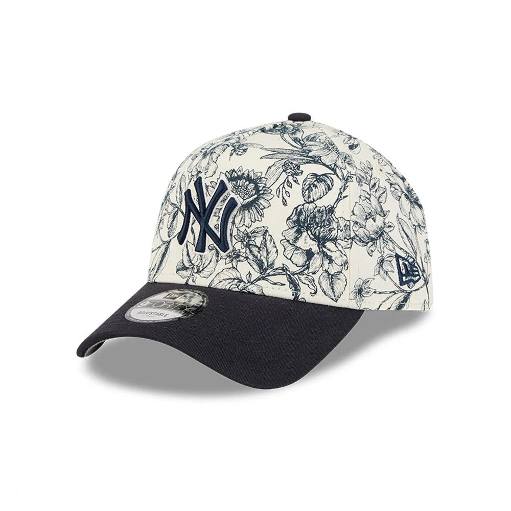Pictured is this MLB Spring Floral New York Yankees 9FORTY A-Frame cap in navy. 1