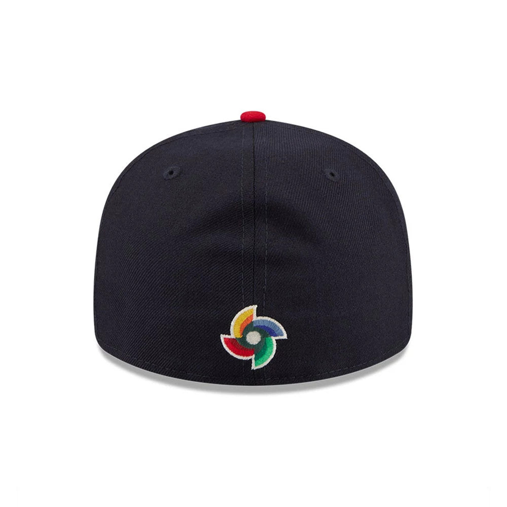Pictured is this WBC Classical Script Great Britain Retro Crown 59FIFTY Fitted cap in navy. 7