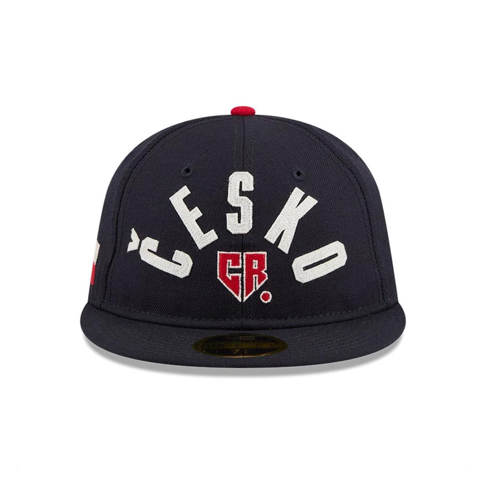 Pictured is this WBC Classical Script Czech Republic Retro Crown 59FIFTY Fitted cap in navy. 3