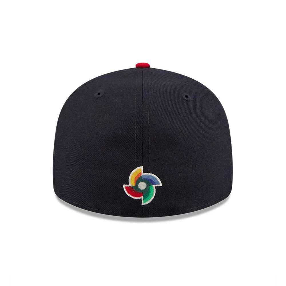 Pictured is this WBC Classical Script Czech Republic Retro Crown 59FIFTY Fitted cap in navy. 7