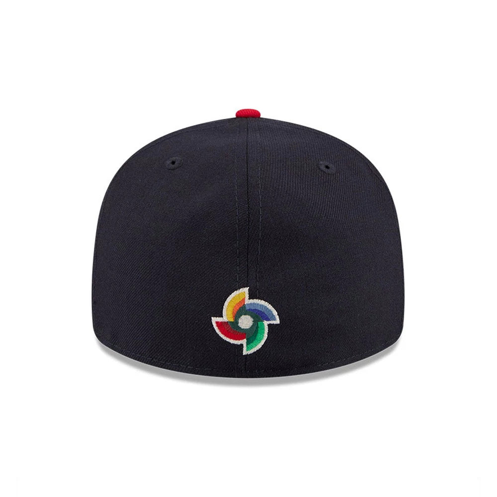 Pictured is this WBC Classical Script Panama Retro Crown 59FIFTY Fitted cap in navy. 7