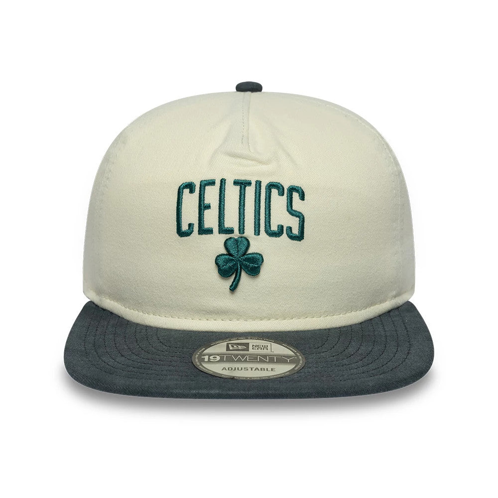 Pictured is this NBA Metallic Logo Boston Celtics 19TWENTY cap in cream. 3