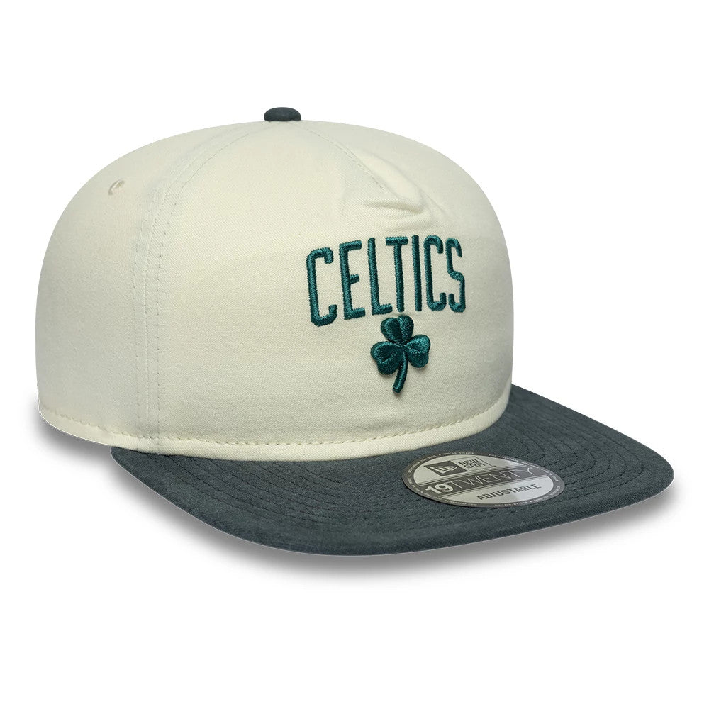 Pictured is this NBA Metallic Logo Boston Celtics 19TWENTY cap in cream. 4