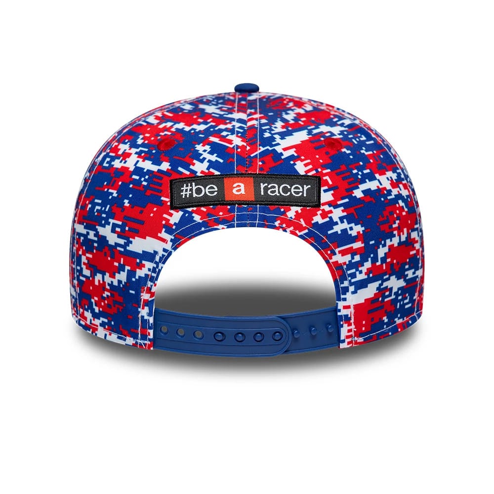 Pictured is this Aprilia Replica Marco Bezzecchi Le Mans Race Special 9SEVENTY Stretch Snap cap in blue. 4