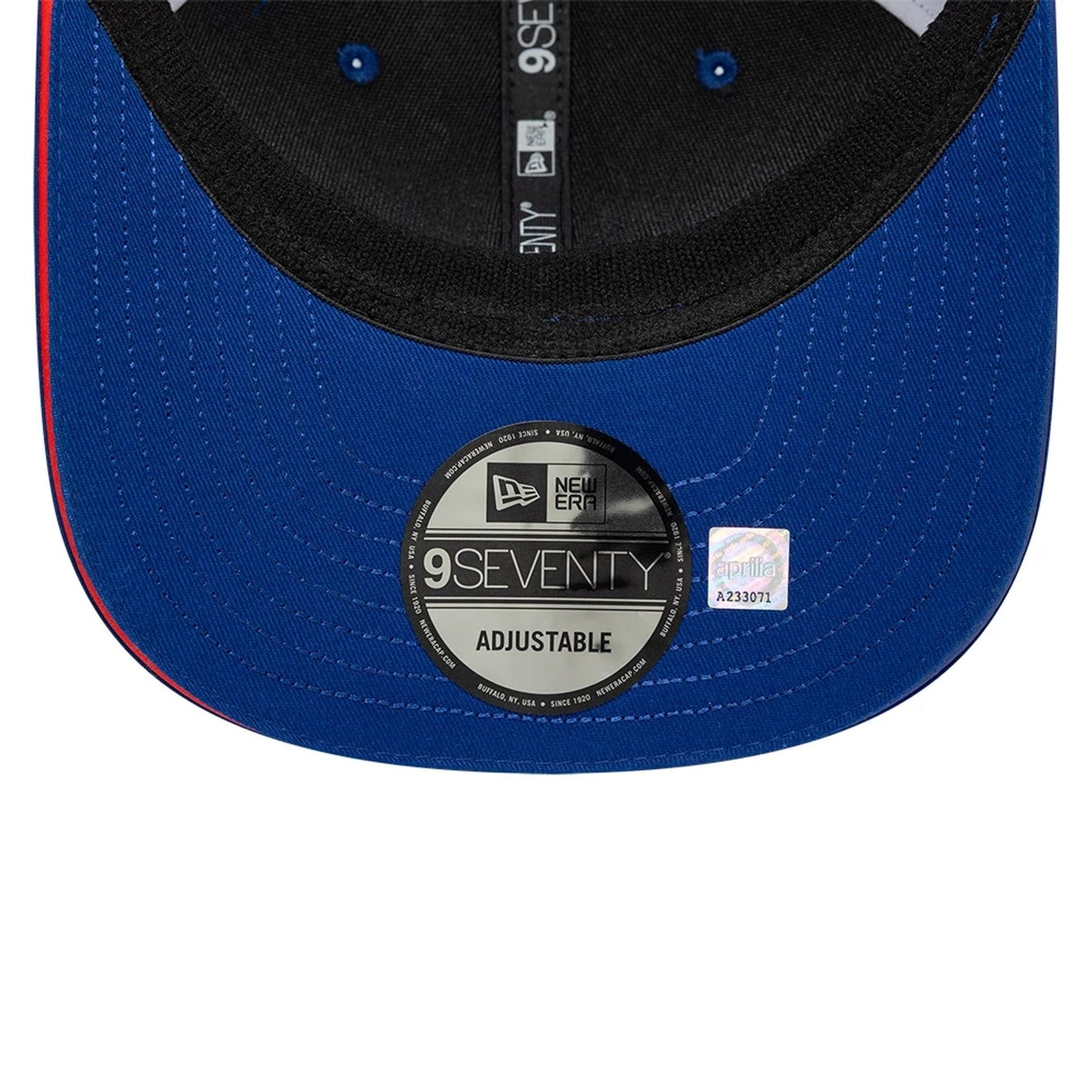 Pictured is this Aprilia Replica Jorge Martin Le Mans Race Special 9SEVENTY Stretch Snap cap in blue. 5