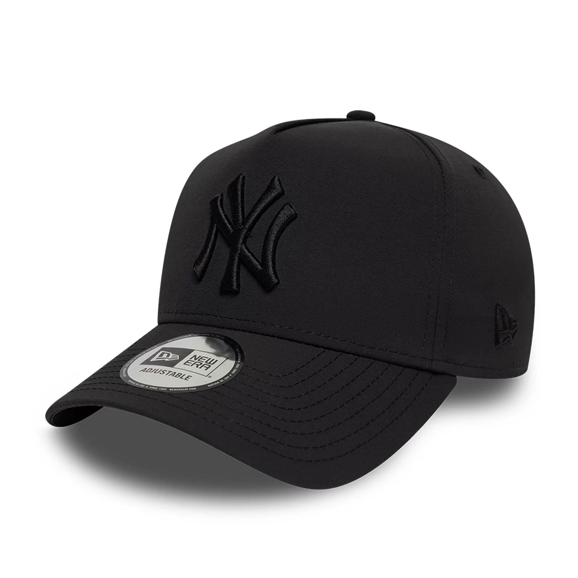 Pictured is this MLB Recycled New York Yankees 9FORTY A-Frame cap in Black On Black. 1
