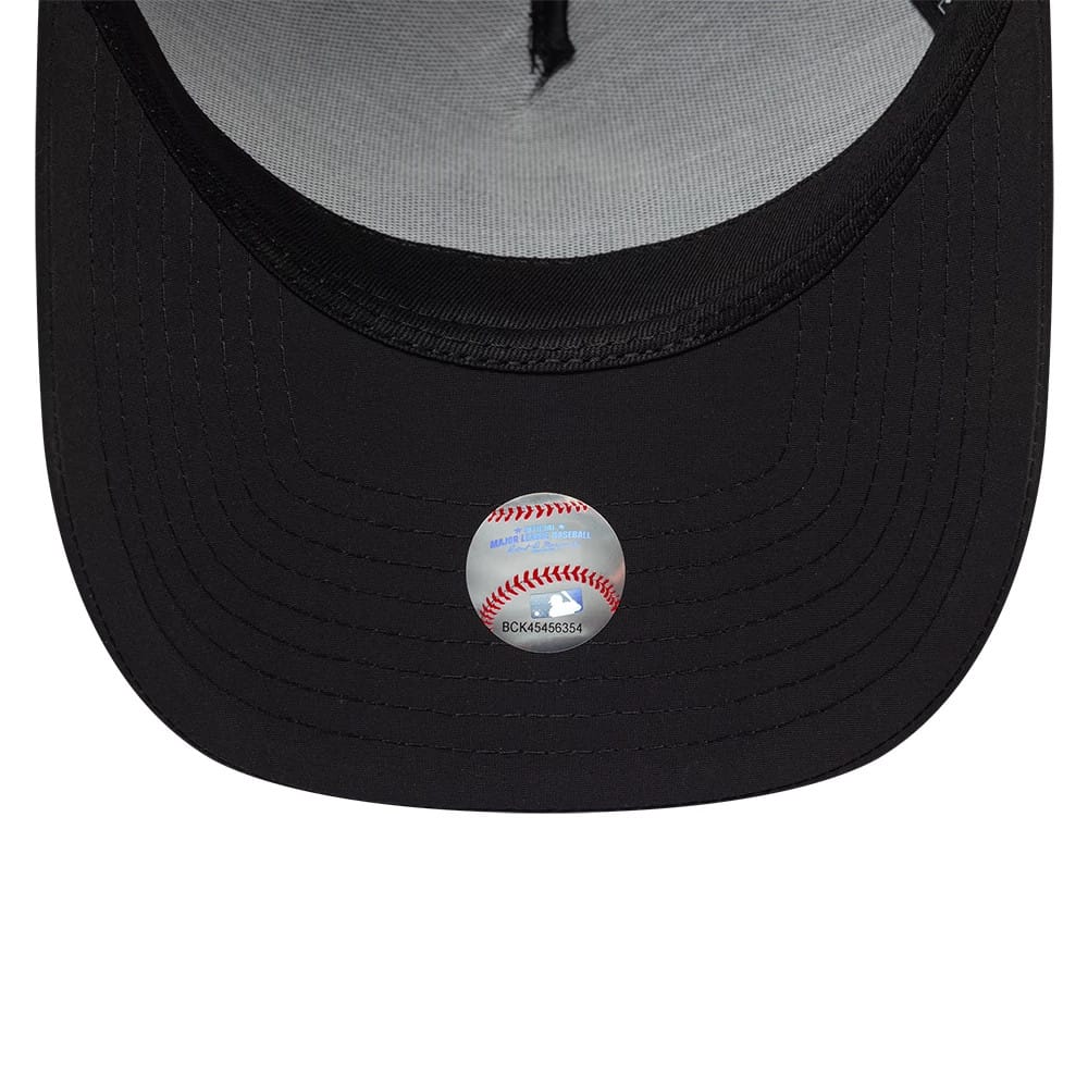 Pictured is this MLB Recycled New York Yankees 9FORTY E-Frame cap in Black On Black. 7