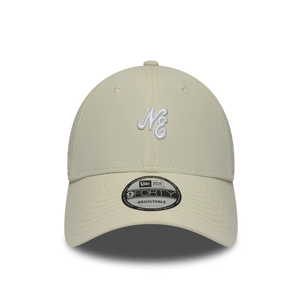 Pictured is this New Era Mini Logo Recycled 9FORTY cap in light beige. 2