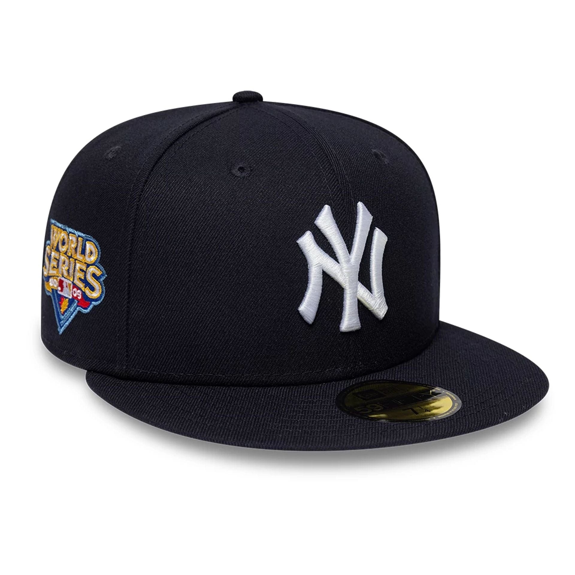 Pictured is this MLB Sidepatch New York Yankees 59FIFTY Fitted cap in navy. 1