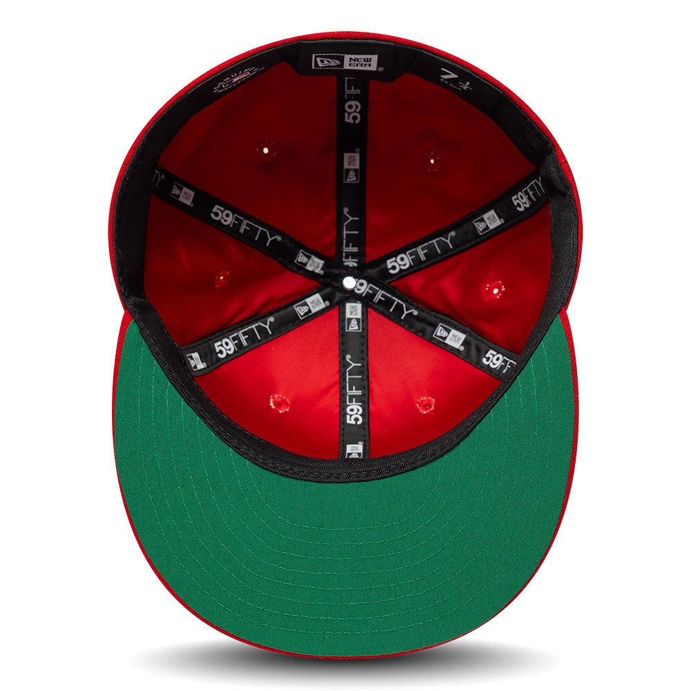 Pictured is this MLB Sidepatch LA Angels 59FIFTY Fitted cap in red. 2