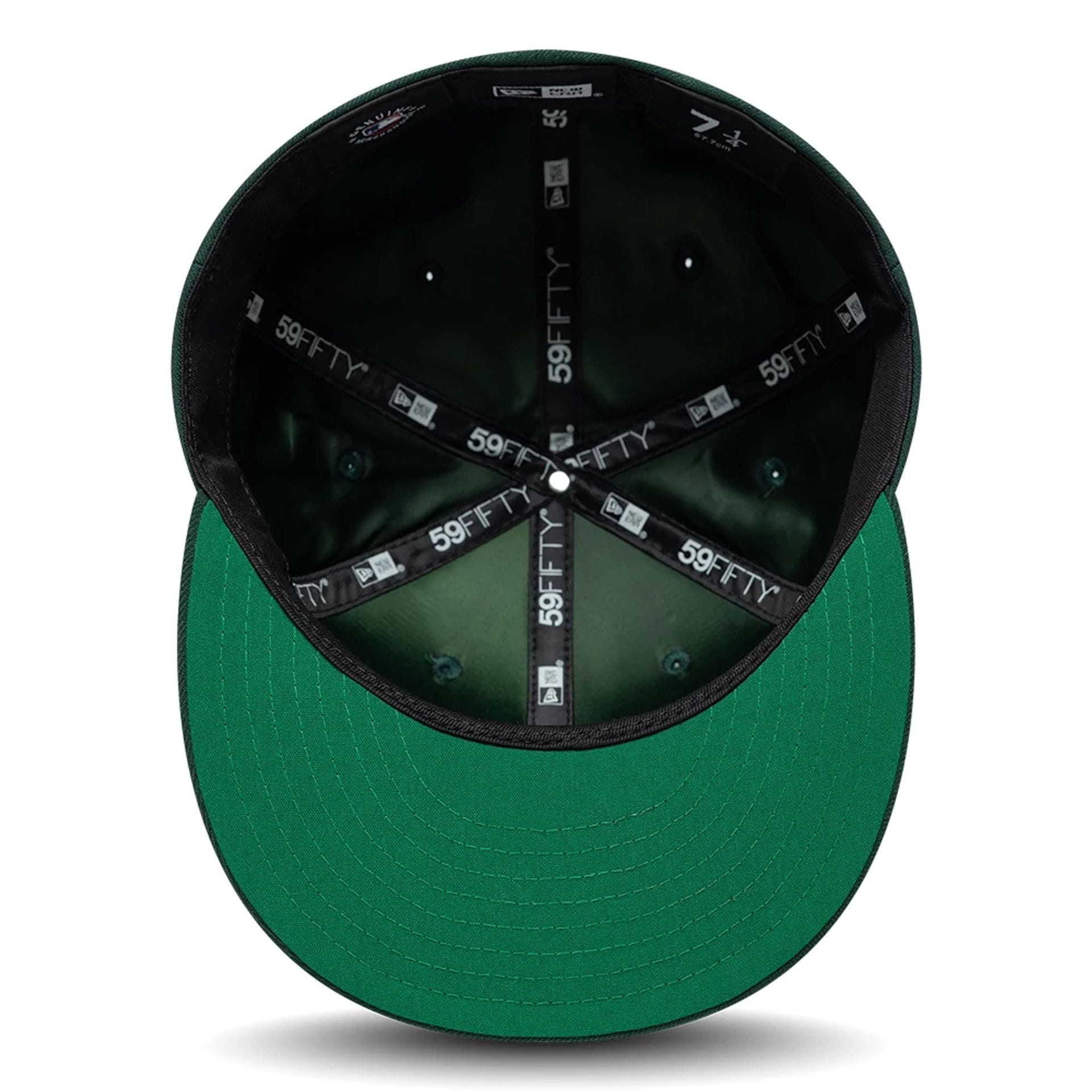 Pictured is this MLB Sidepatch Athletics 59FIFTY Fitted cap in dark green. 2