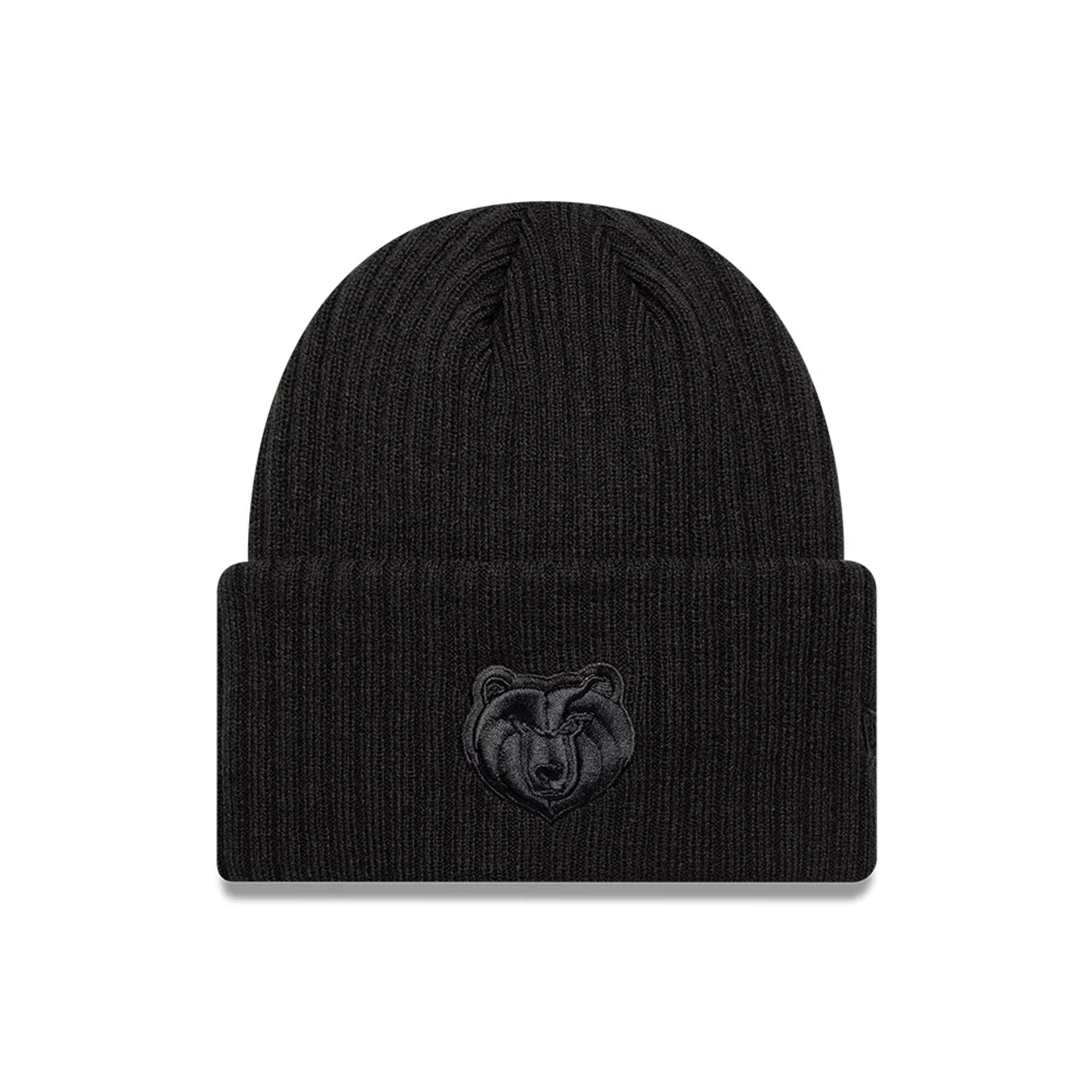 Pictured is this Memphis Grizzlies NBA Berlin Game 2026 Black Cuff Knit Beanie Hat 1