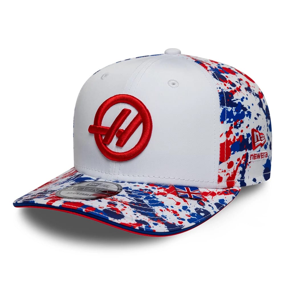 Pictured is this Team Silverstone Race Special TGR Haas F1 9SEVENTY Stretch Snap cap in white. 1