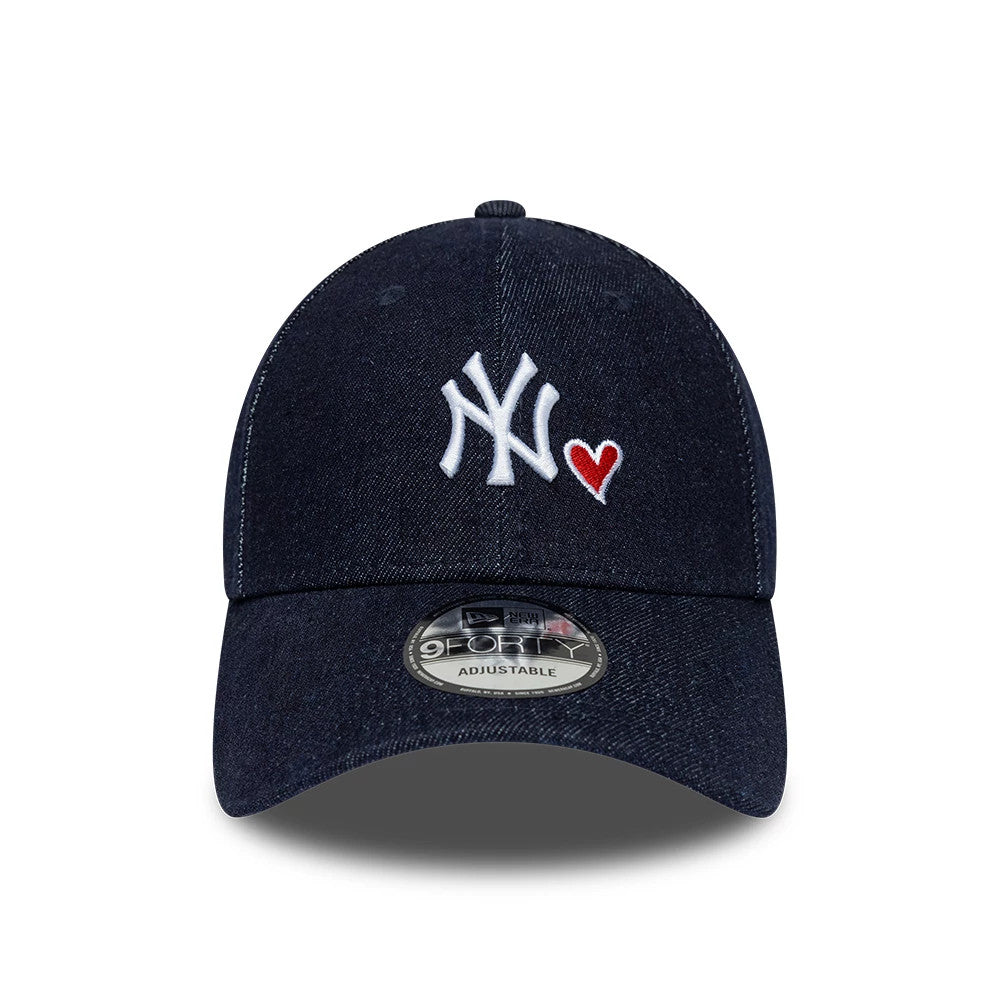Pictured is this MLB Denim Heart New York Yankees 9FORTY cap in navy. 2