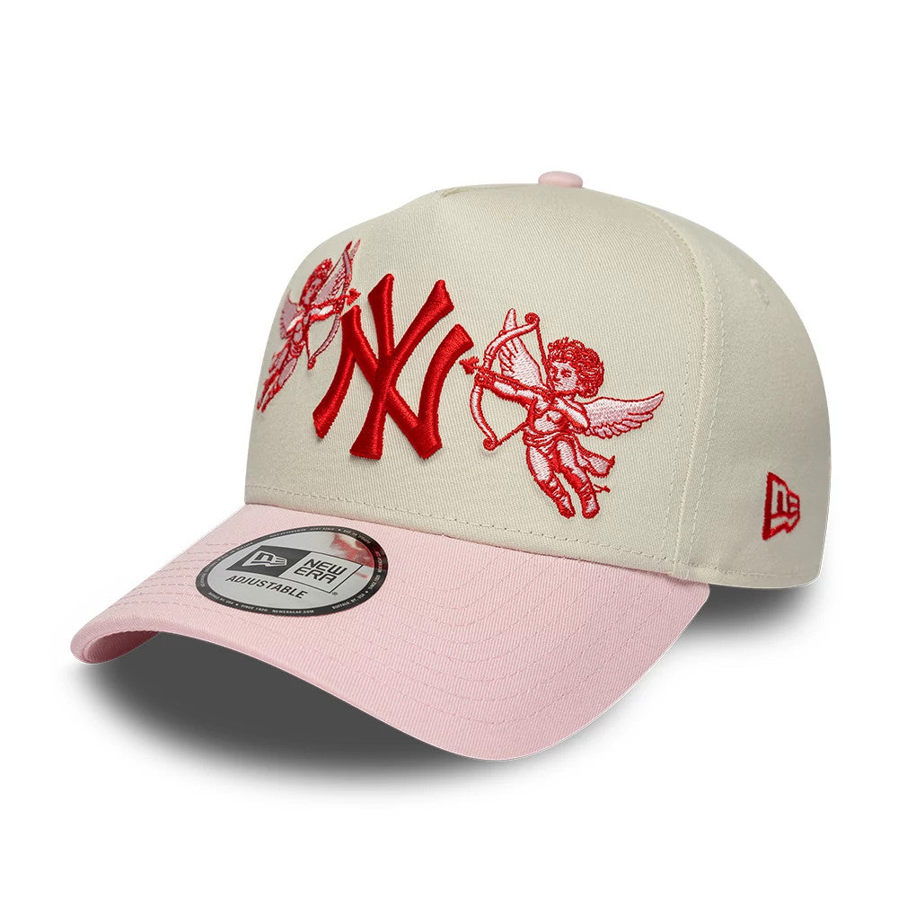 Pictured is this MLB Cherub New York Yankees 9FORTY A-Frame cap in cream & pink. 1