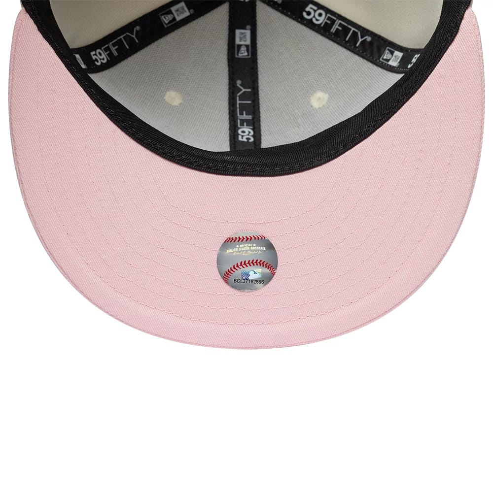 Pictured is this MLB Cherub LA Dodgers 59FIFTY Fitted cap in cream & pink. 7