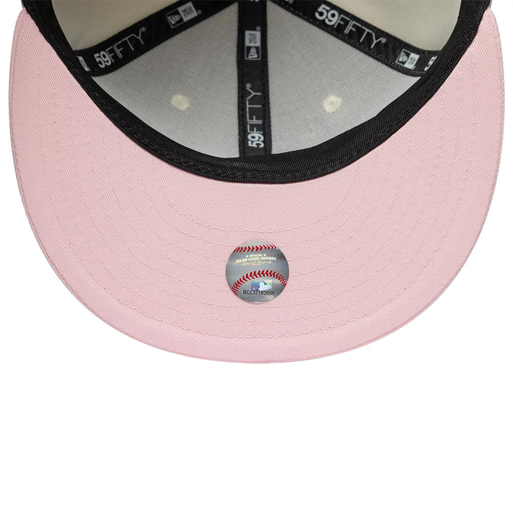 Pictured is this MLB Cherub LA Dodgers 59FIFTY Fitted cap in cream & pink. 7