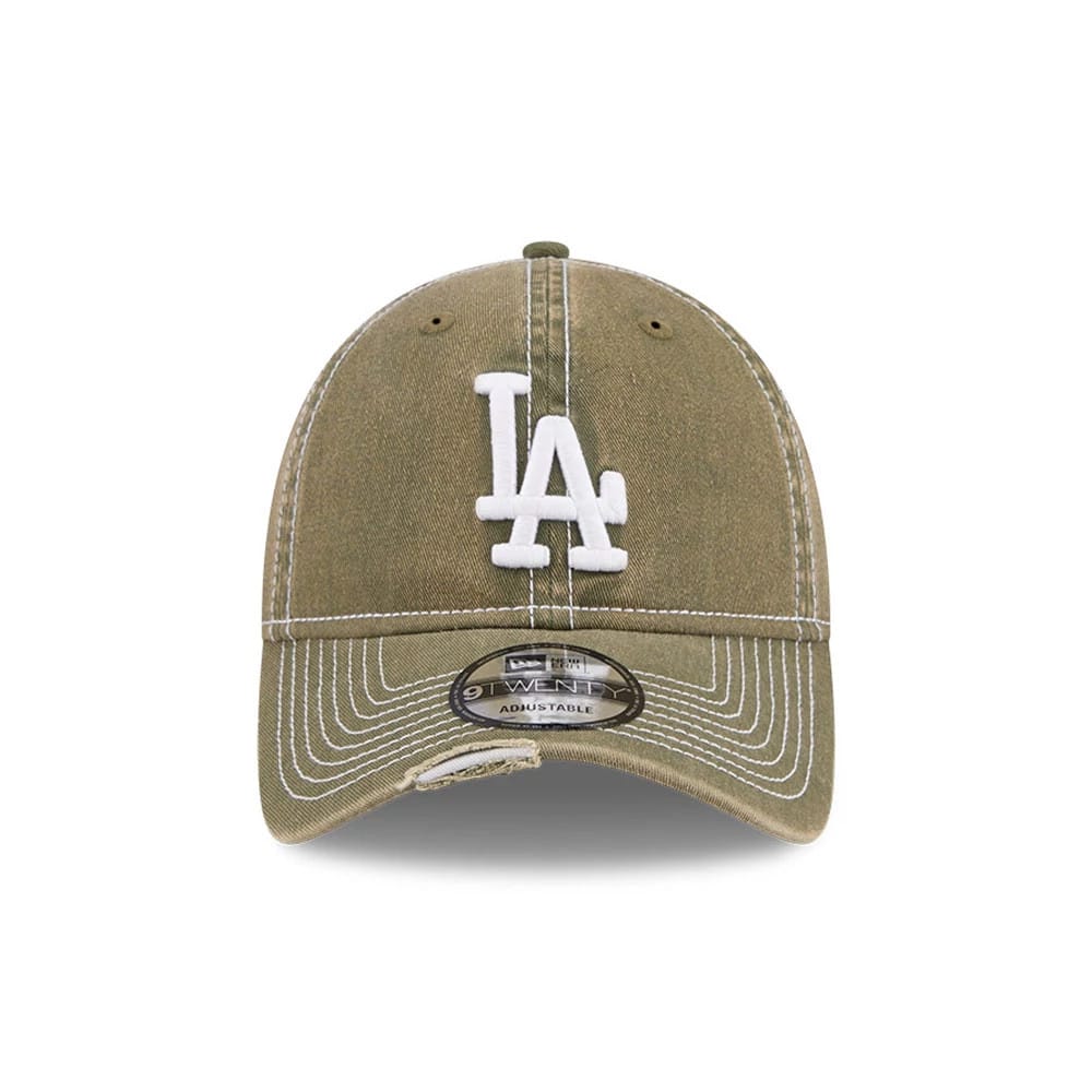 Pictured is this MLB Stencil Distressed LA Dodgers 9TWENTY cap in green. 2