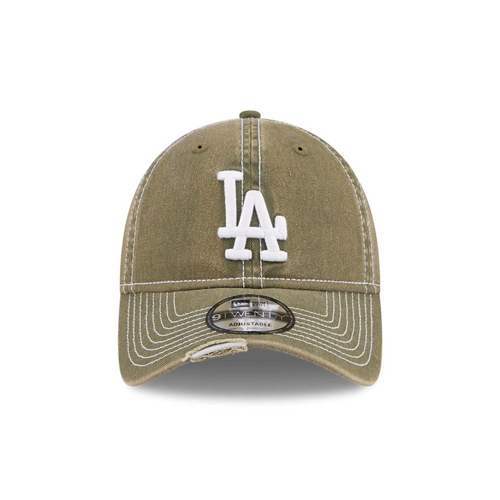 Pictured is this MLB Stencil Distressed LA Dodgers 9TWENTY cap in green. 2