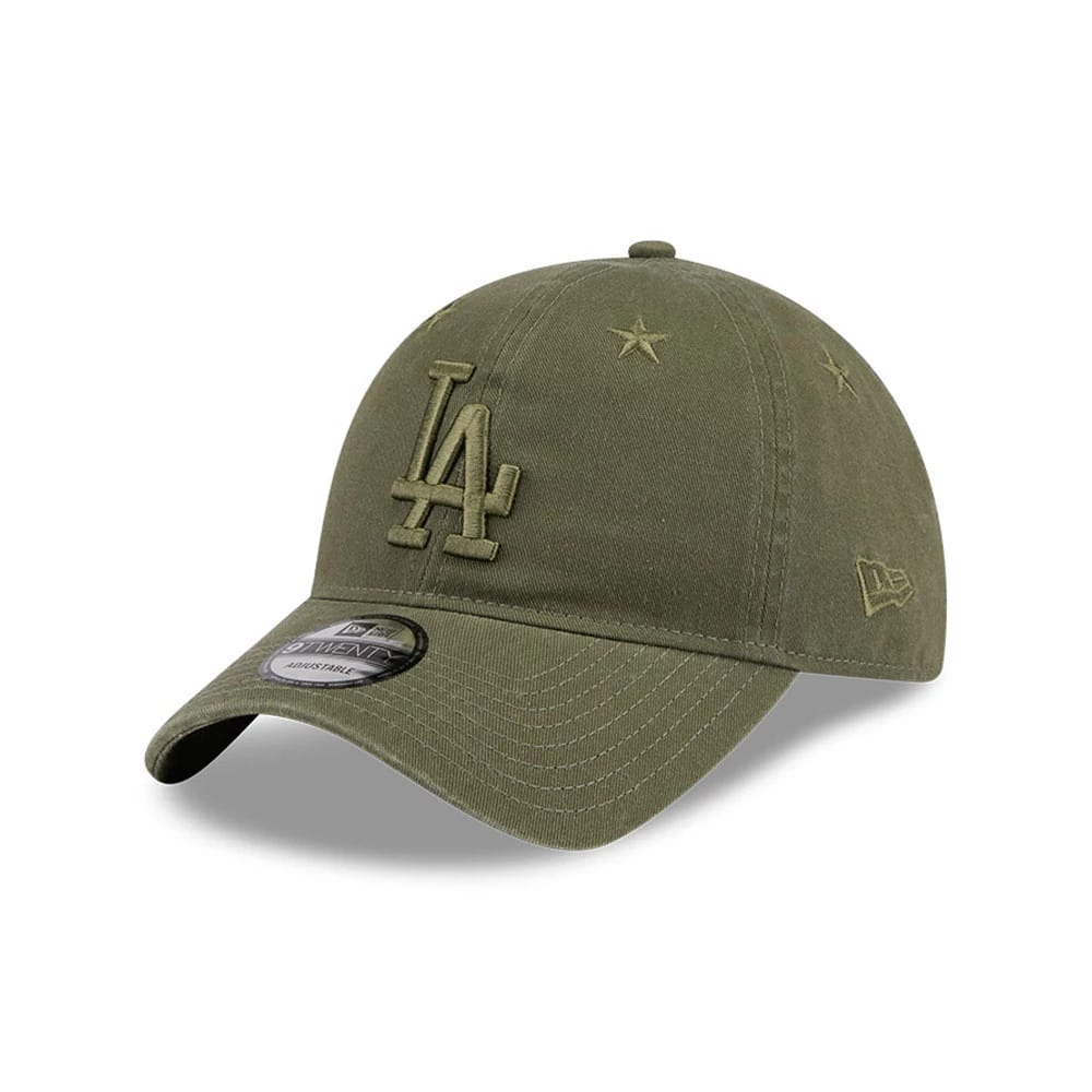 Pictured is this MLB Starry Eyelet LA Dodgers 9TWENTY cap in green. 1