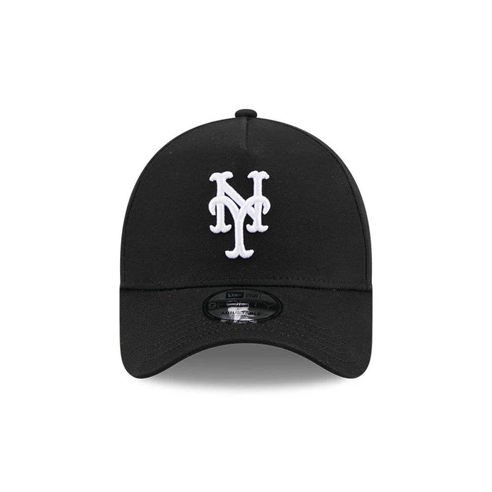 Pictured is this MLB Cooperstown Anniversary New York Mets 9FORTY A-Frame cap in black. 3