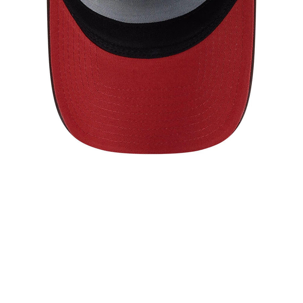 Pictured is this MLB Choc Cherry New York Yankees 9FORTY A-Frame cap in dark brown. 2