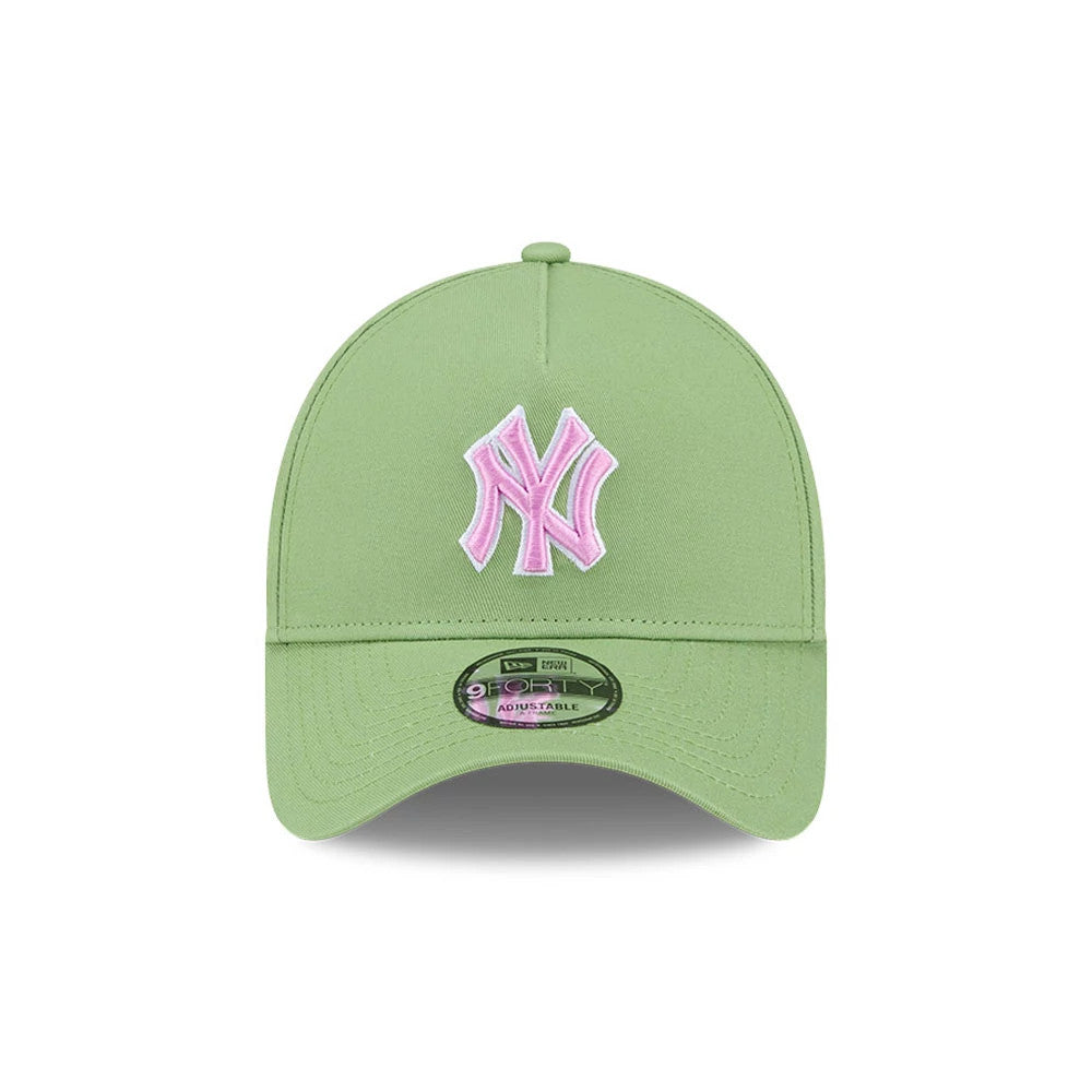 Pictured is this MLB Strawberry Matcha New York Yankees 9FORTY A-Frame cap in green. 3