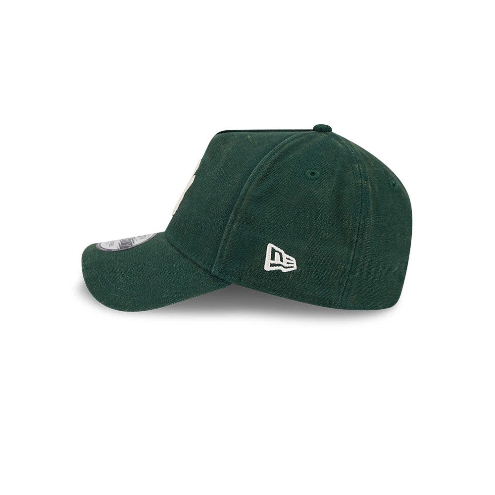 Pictured is this MLB Washed Canvas New York Yankees 9FORTY A-Frame cap in dark green. 4