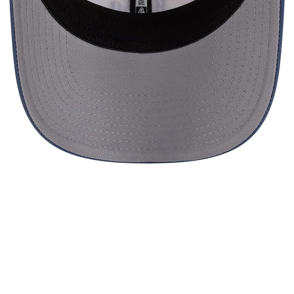 Pictured is this MLB Slate Stone LA Dodgers 9SEVENTY Stretch Snap cap in cream & dark blue. 2