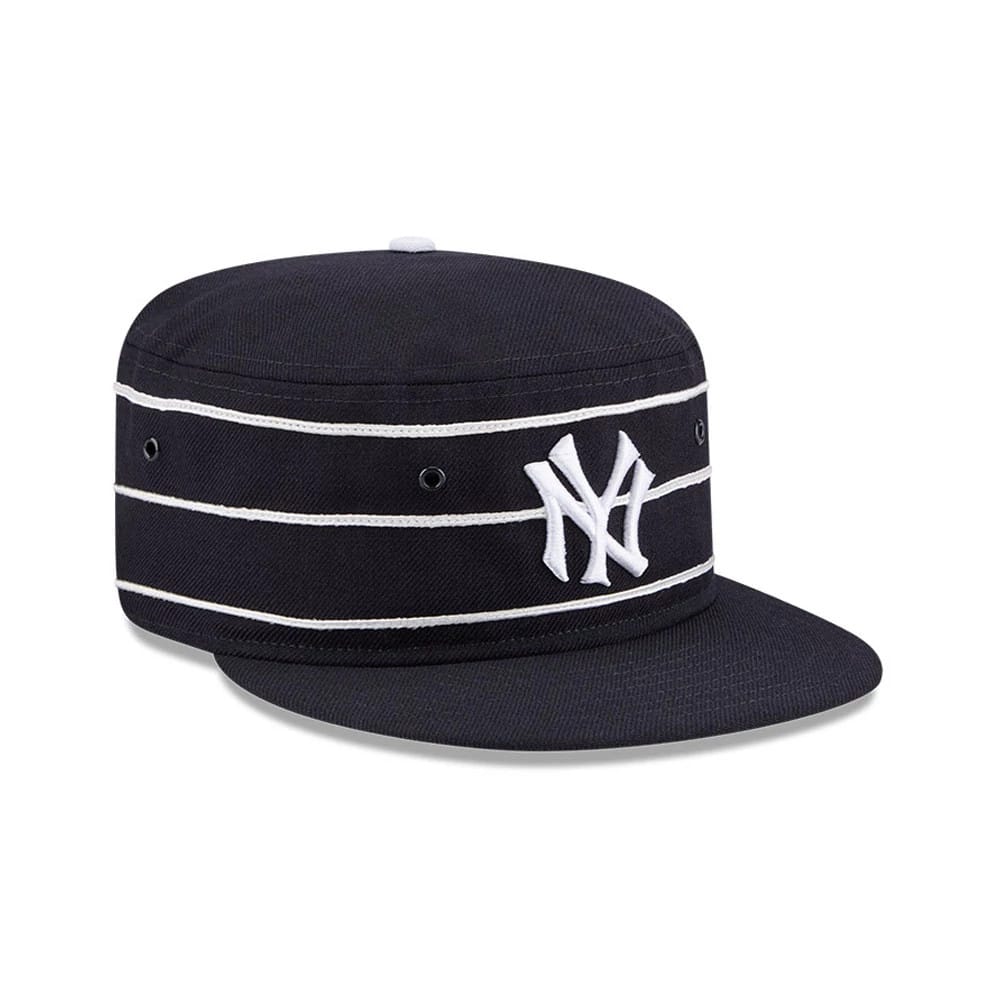 Pictured is this MLB Cooperstown New York Yankees Pillbox Adjustable cap in navy. 4