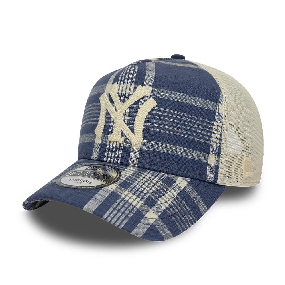 Pictured is this Ralph Lauren X MLB New York Yankees 9FORTY A-Frame cap in blue. 1